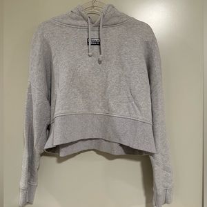 Adidas Grey Hoodie Crop Pullover